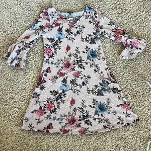 Purple and floral dress